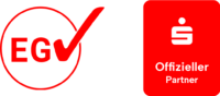 Logos der EGV und der Sparkasse